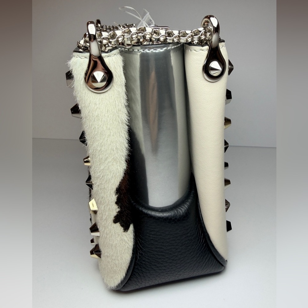 CHRISTIAN LOUBOUTIN Studded Triloubi Cowboy Western Pony Hair Chain Shoulder Bag - Picture 14 of 16